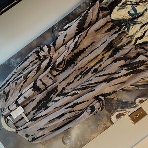 Sheer hand painted silk viscose jacket NWT